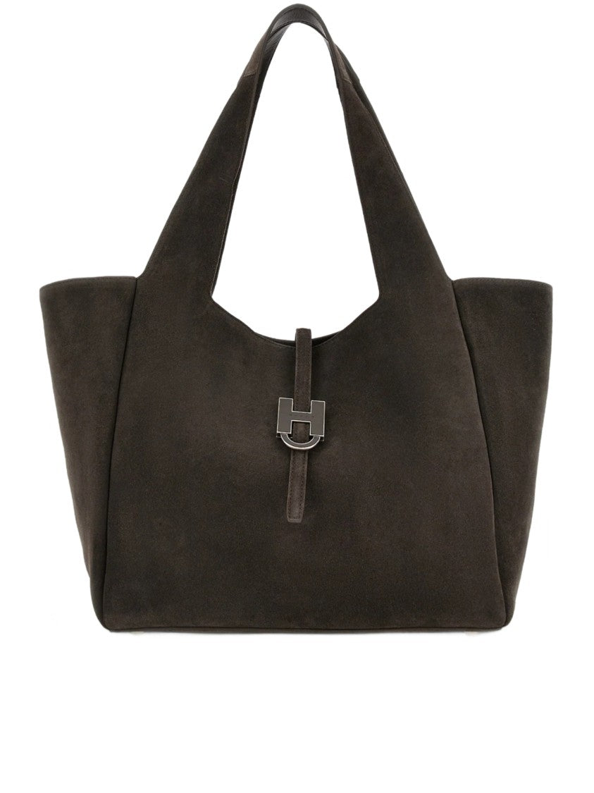 Hogan Brown Premium Soft Suede Tote Bag
