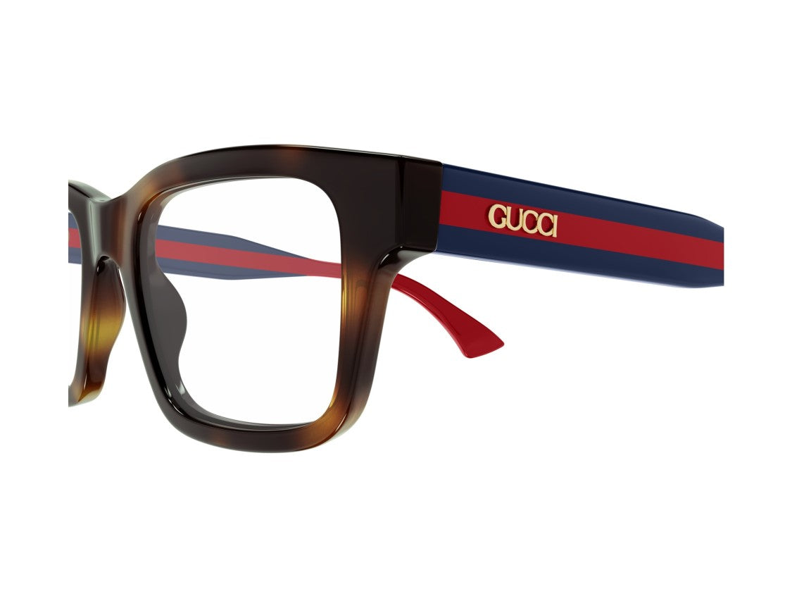 Gucci Gg1865o Striped Tortoiseshell Acetate Square Eyeglasses