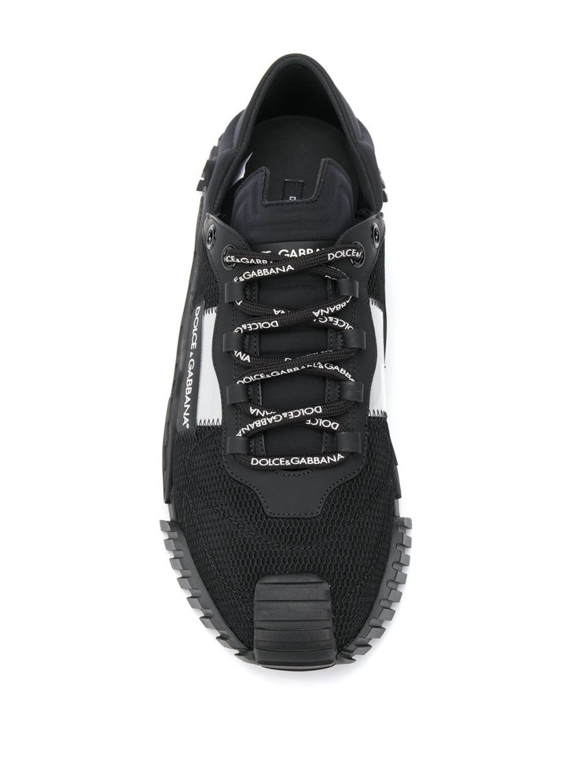 Dolce & Gabbana Sporty Black Sneakers With Rubberized Leather Accents