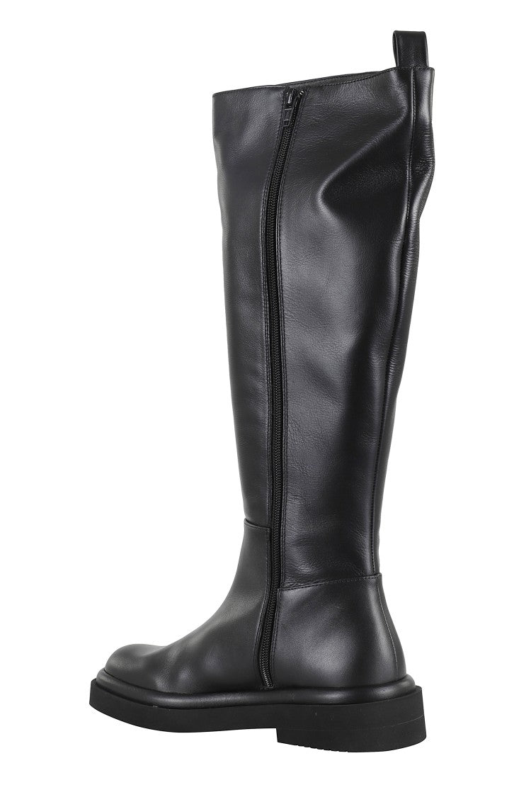 Paloma Barceló Selma Mid-Calf Black Leather Boot