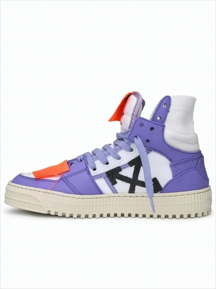 Off-White High-Top Off-White Sneakers With Bold Motifs And Unique Accents