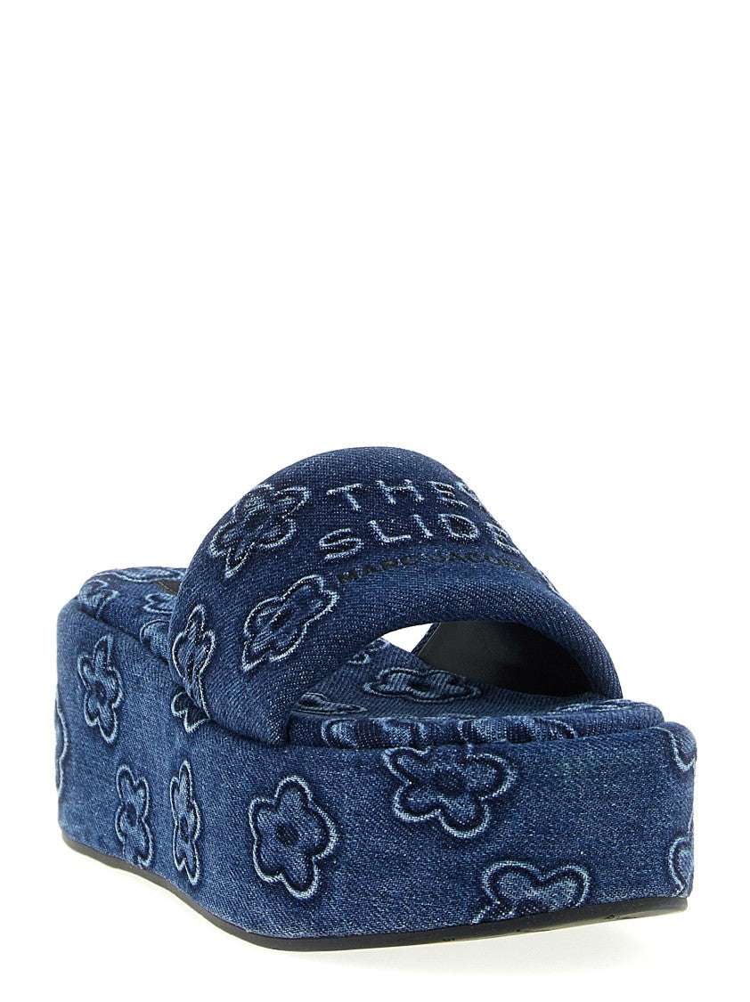 Marc Jacobs The Puffy Daisy Denim Platform Sandal' Slides