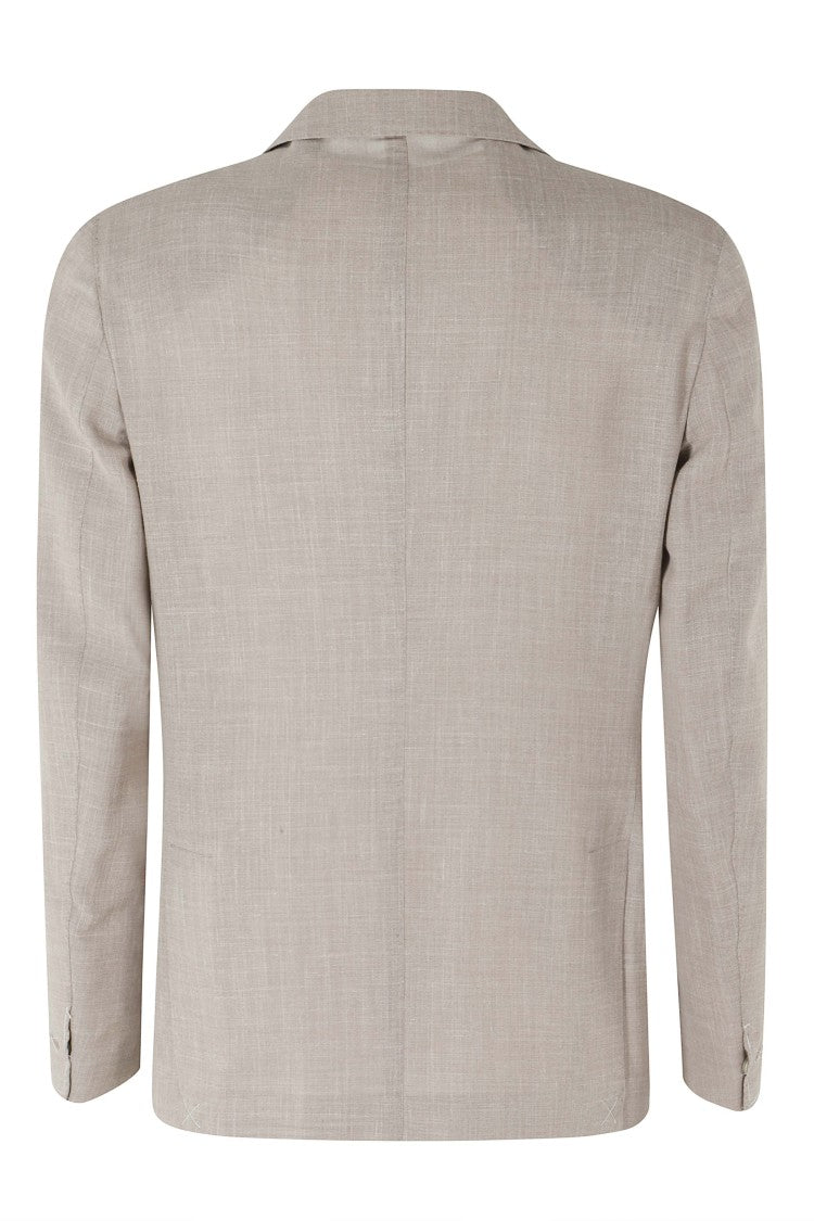 Eleventy Beige Soft Suit Tailored-Pants Wool-Blend Suit