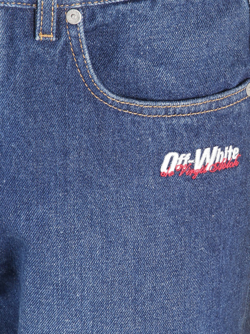 Off-White Gradient Effect Cotton Denim Jeans