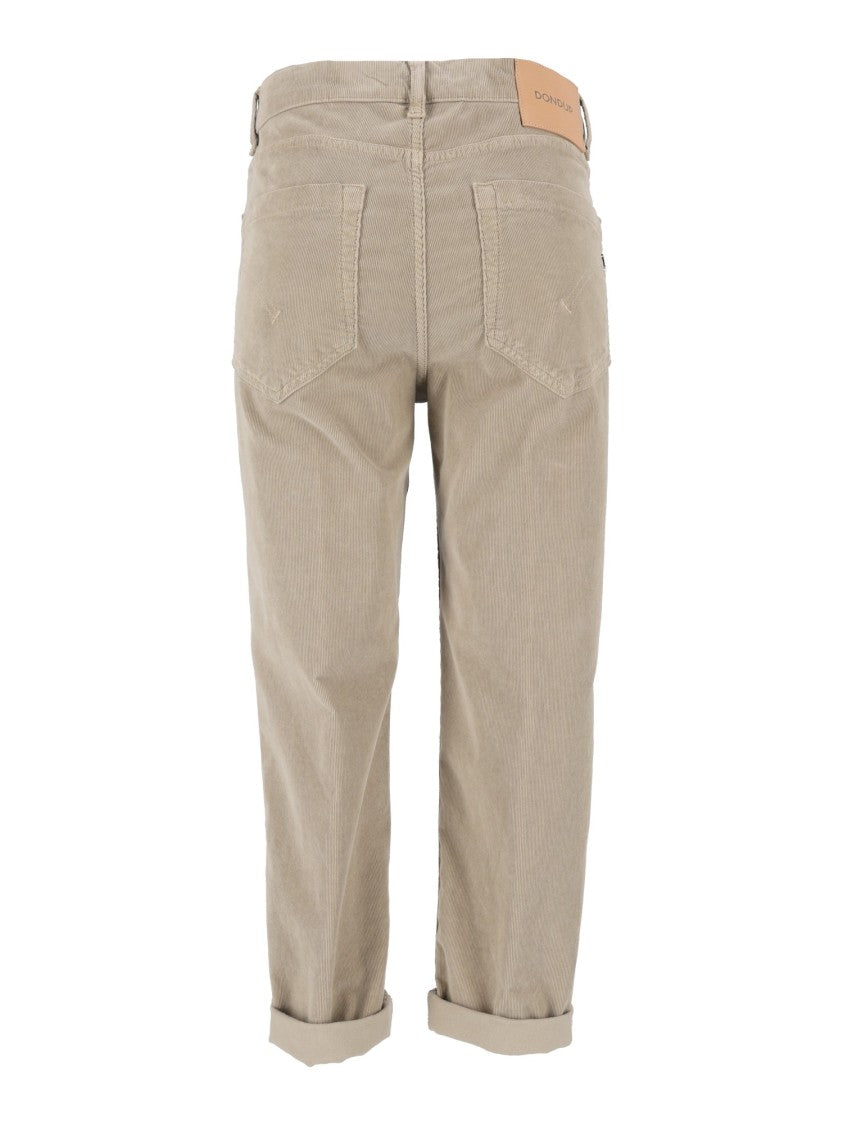 Dondup Five-Pocket High-Waisted Pants With Rolled Cuffs