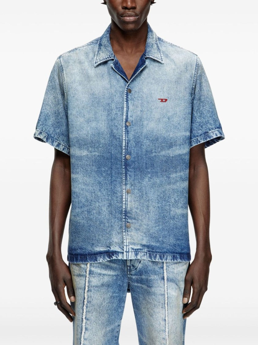 Diesel Faded Indigo Blue Denim Shirt