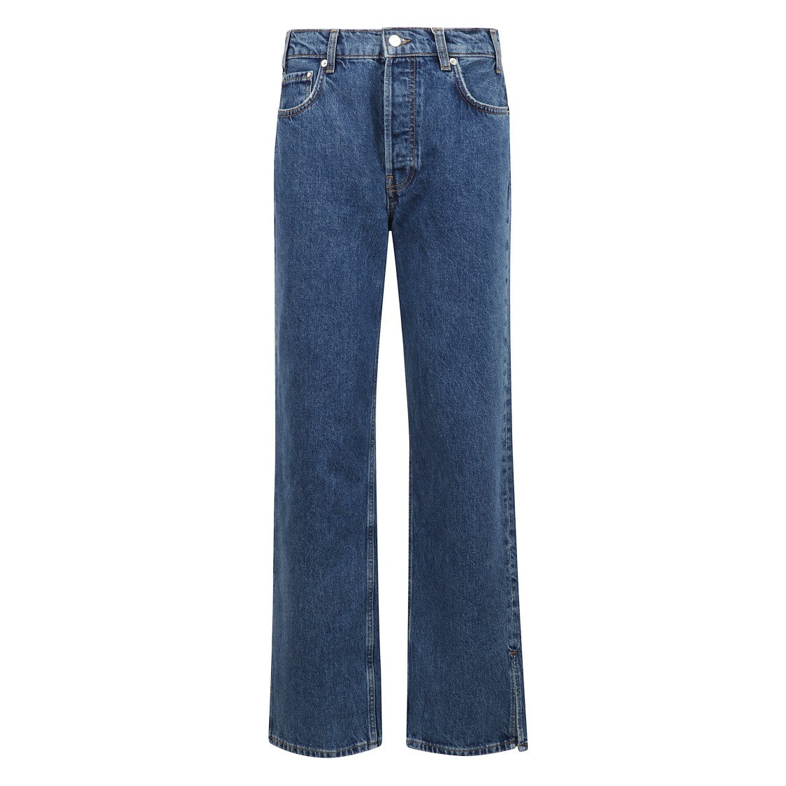 Anine Bing Vintage-Inspired Medium Blue Denim Jeans With High Waist