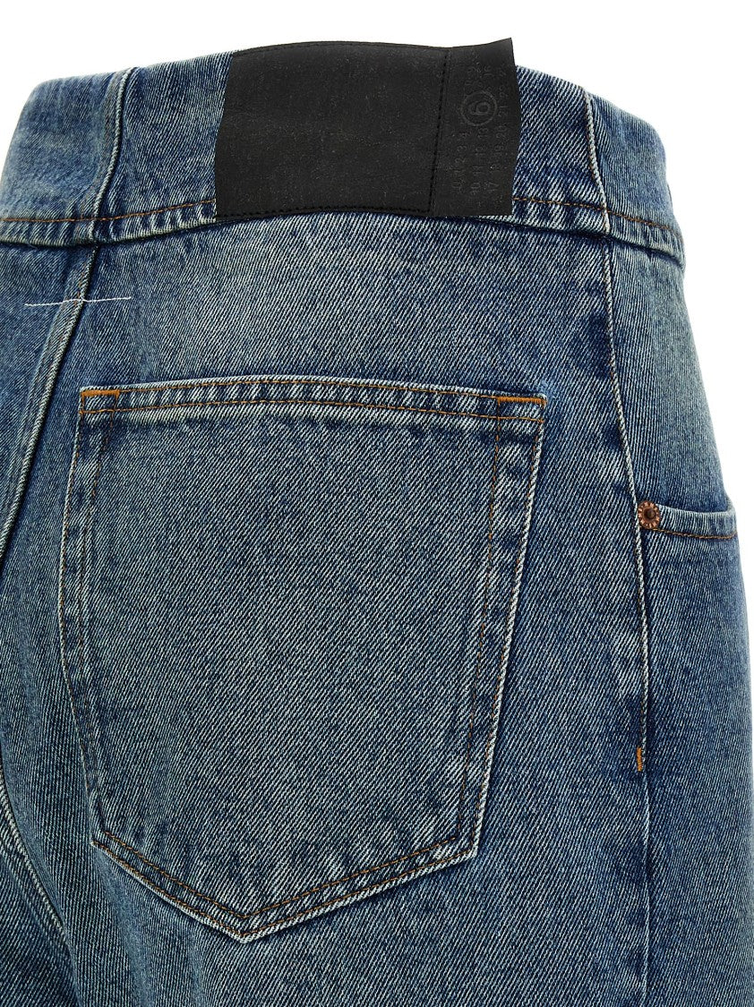 Mm6 By Maison Margiela High-Waisted Denim Jeans With Wide Leg