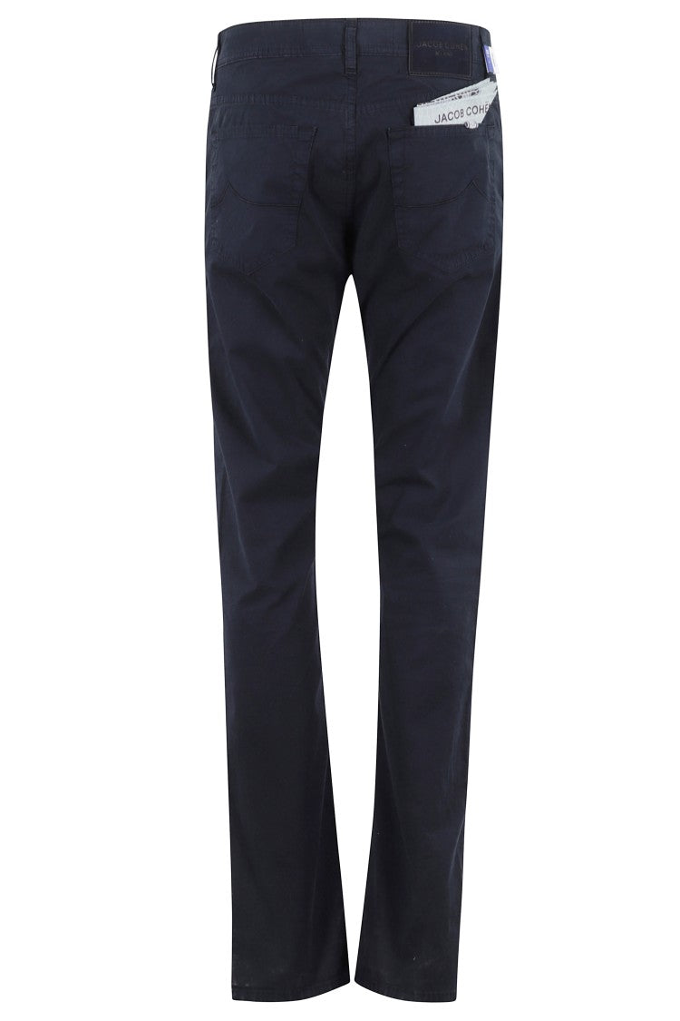 Jacob Cohen Tapered Navy Gabardine Stretch Pants