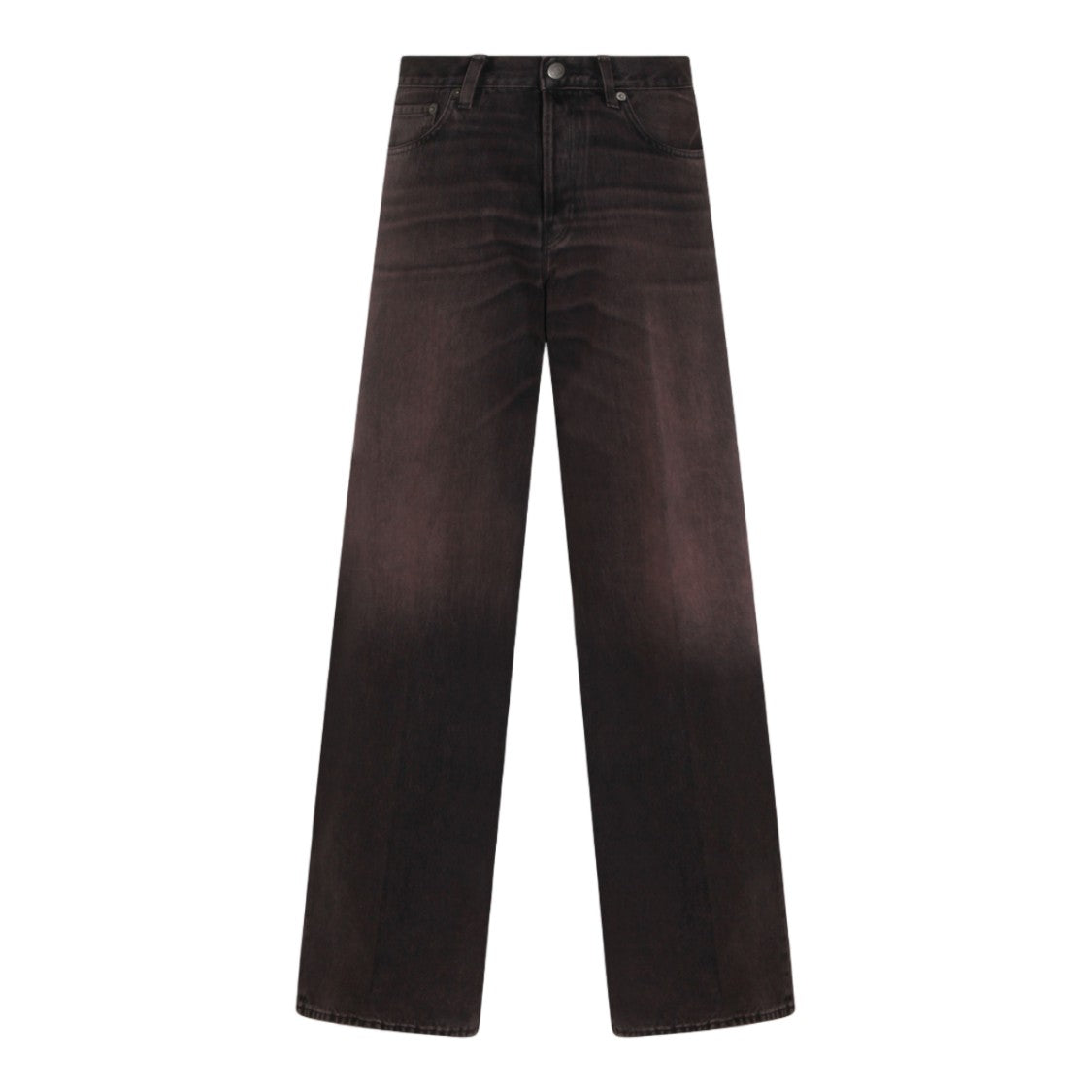 Haikure High-Waisted Straight-Leg Jeans With Faded Black Wash