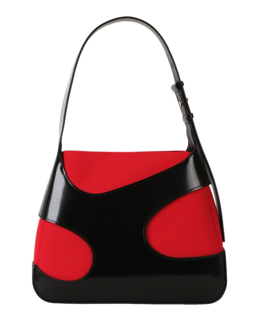 Ferragamo Cutout Canvas & Leather Shoulder Bag