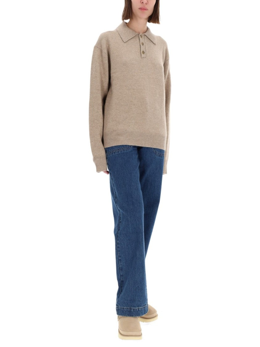 Guest In Residence Allday Long-Sleeved Cashmere Polo Shirt