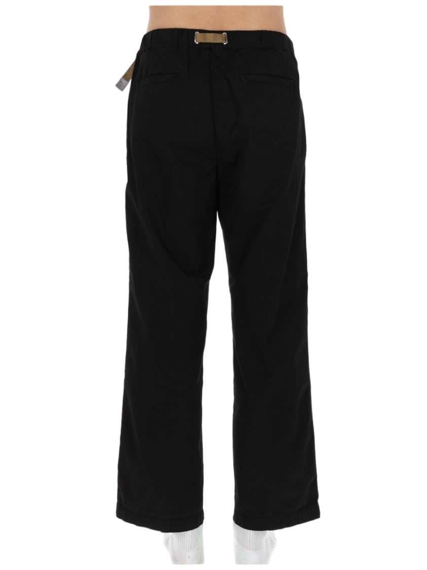 White Sand Relaxed Wide-Leg Slim Belt Pants