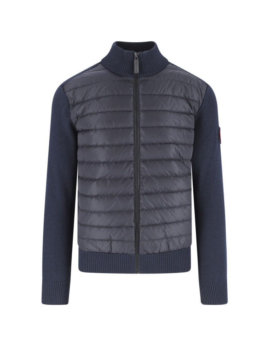 Canada Goose Navy Blue Hybridge Padded Wool Cardigan