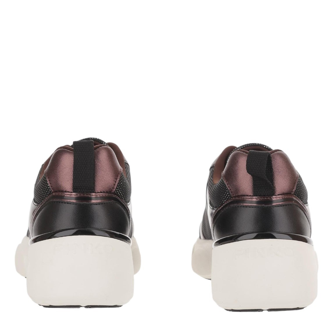 Pinko Black Alba Leather-Blend Laminated Sneakers