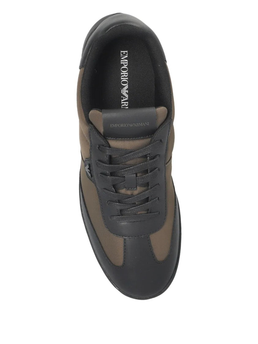 Emporio Armani Low-Top Sneakers With Leather