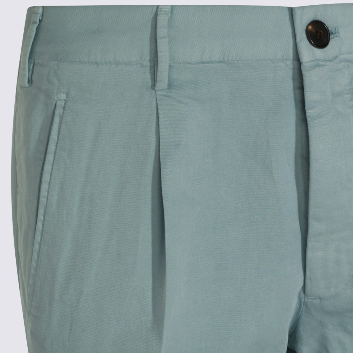 Incotex Tailored Green Trousers With Pleated Front And Classic Waistband