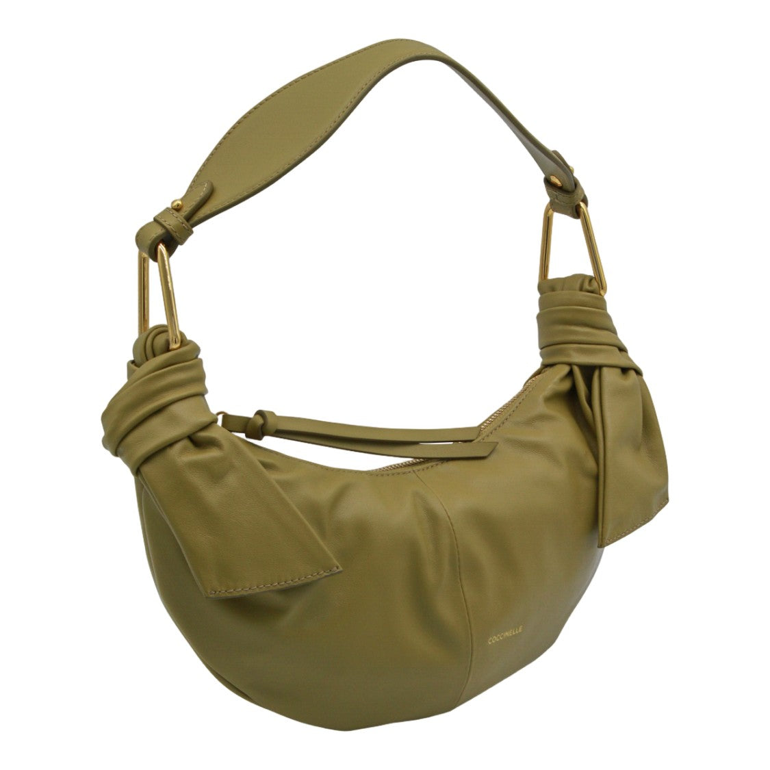 Coccinelle Crescent-Shaped Olive Green Handbag