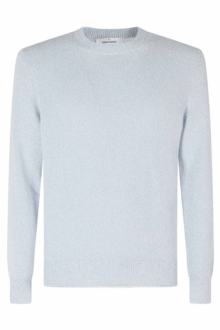 Gran Sasso Heavenly Round Neck Ribbed Trim Cotton Sweater