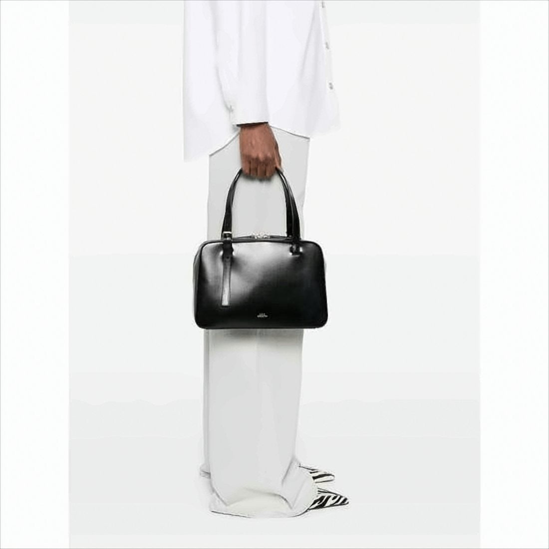 A.P.C. Polished Leather Tote Bag With Design