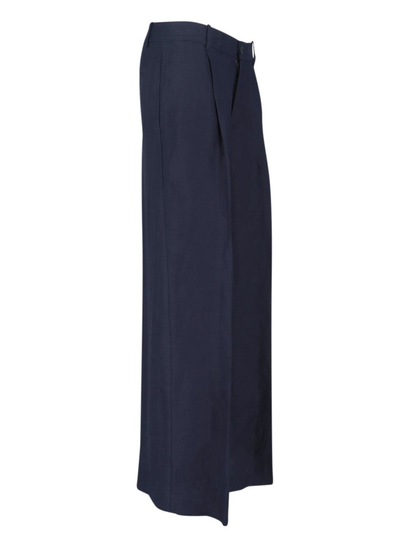 Polo Ralph Lauren Blue High-Waisted Wide-Leg Tailored Trousers
