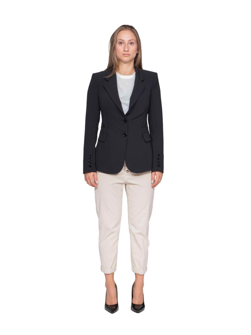 Elisabetta Franchi Tailored Black Blazer With Structured Shoulders And Classic Lapel