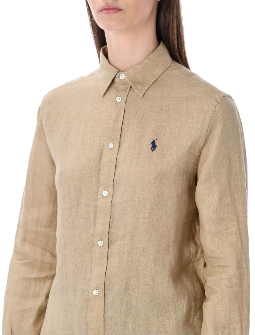 Polo Ralph Lauren Classic Linen Shirt With Point Collar