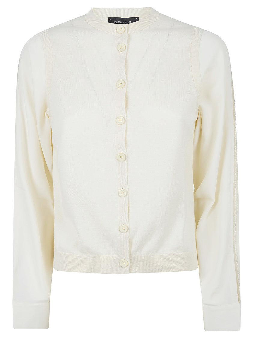 Fabiana Filippi Wool/Cotton Crew-Neck Cardigan