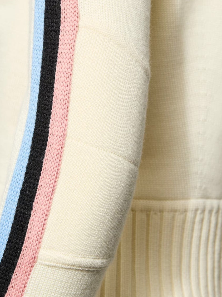 Perfect Moment Neutral Striped Ribbed Knit Trekking Cardigan