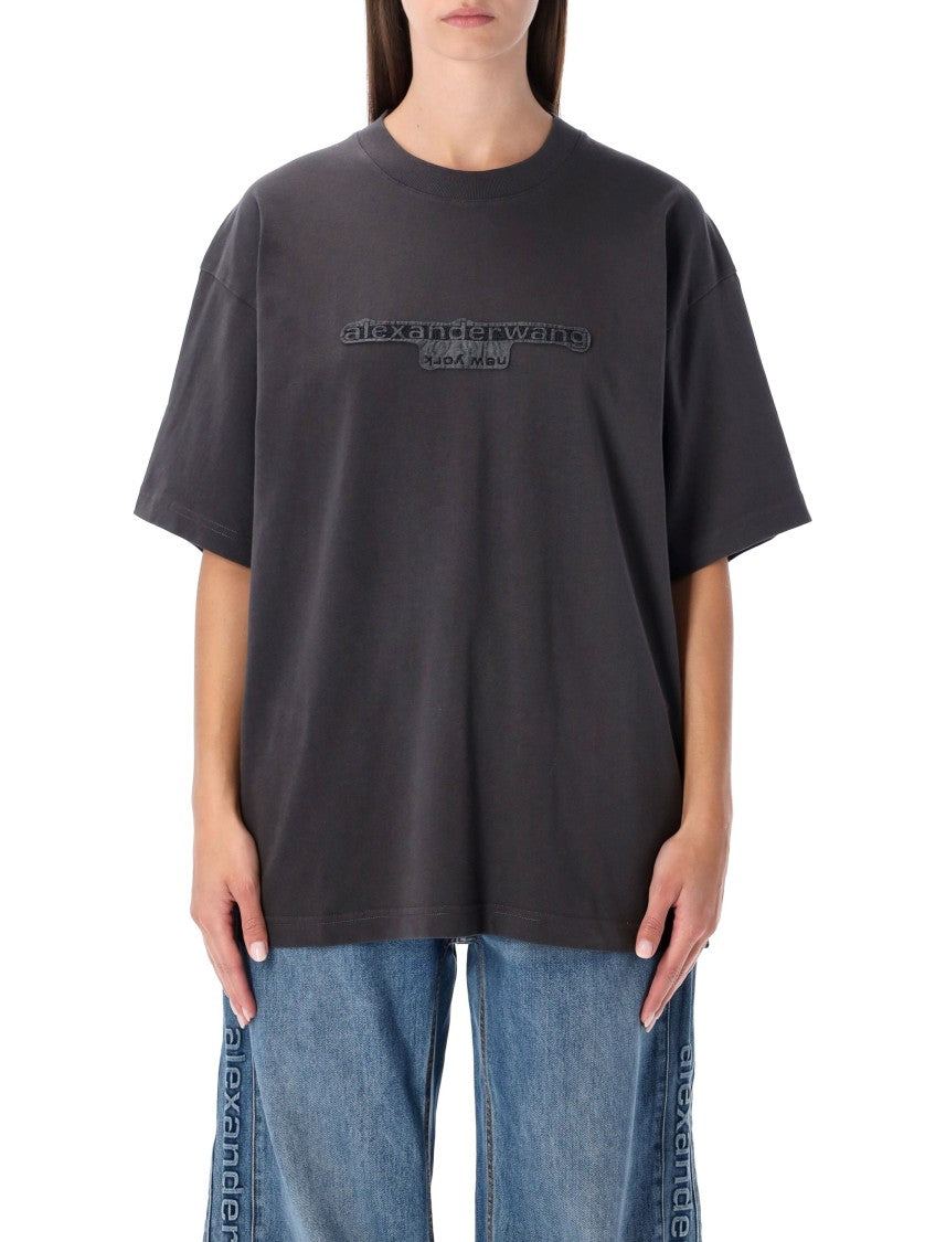 Alexander Wang Oversized Grey Délavé Cotton T-Shirt