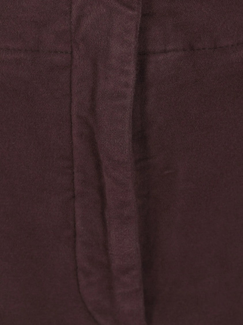 Incotex Burgundy High-Waisted Wide-Leg Cropped Pants
