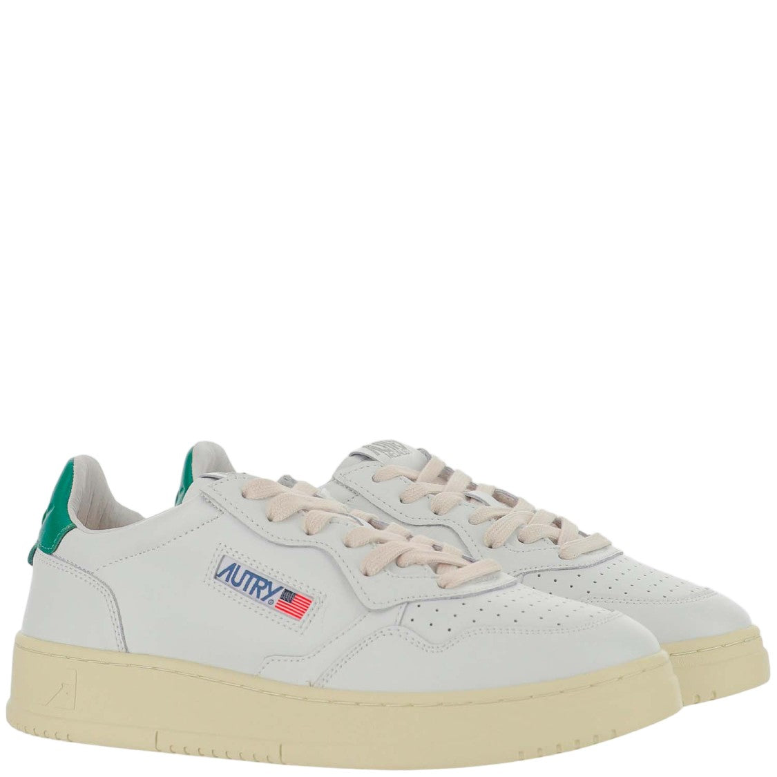 Autry Low-Top Leather Sneakers With Perforated Design