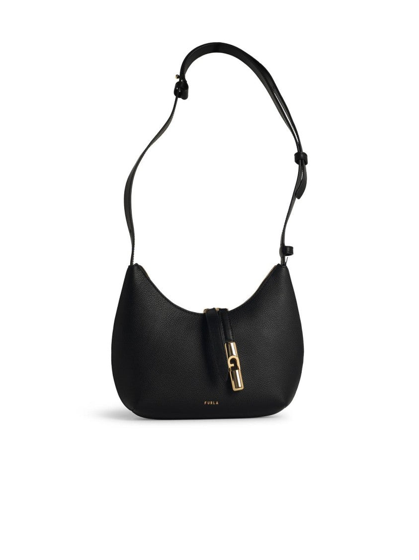 Furla 'Goccia' Black Leather Bag