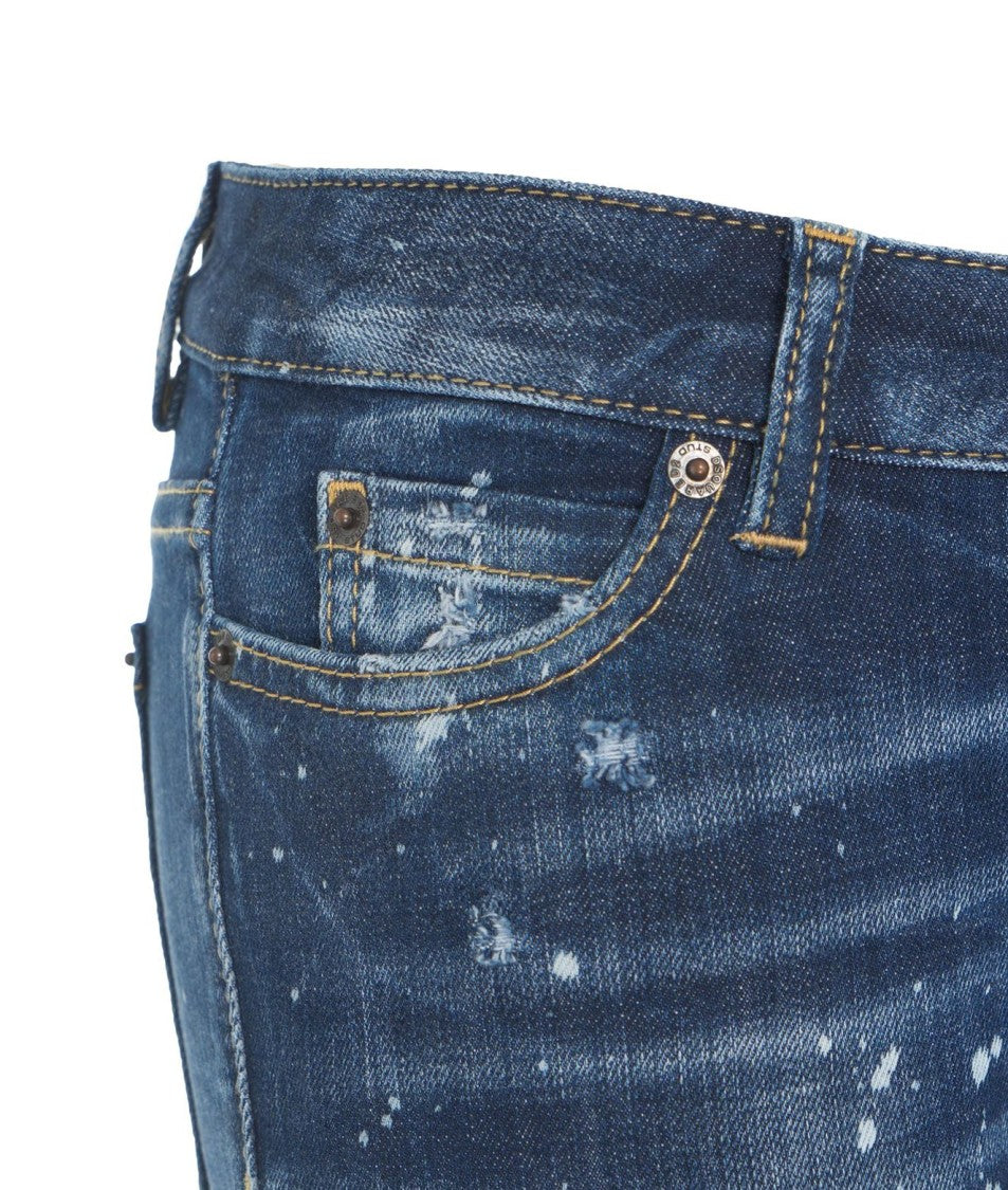 Dsquared2 Distressed Blue Skinny Jeans