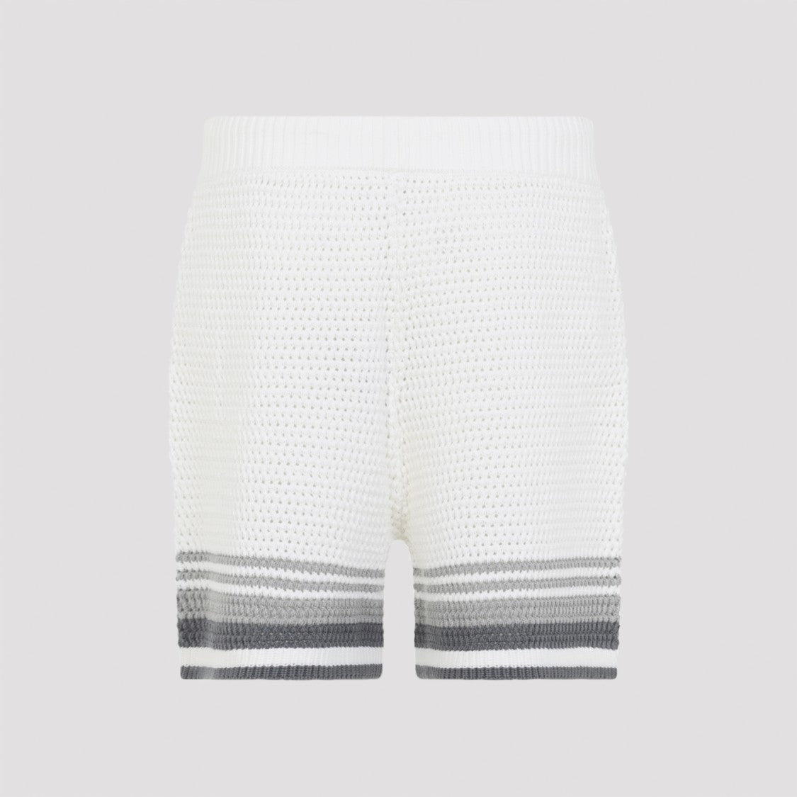 Casablanca Crochet White Cotton Bermuda