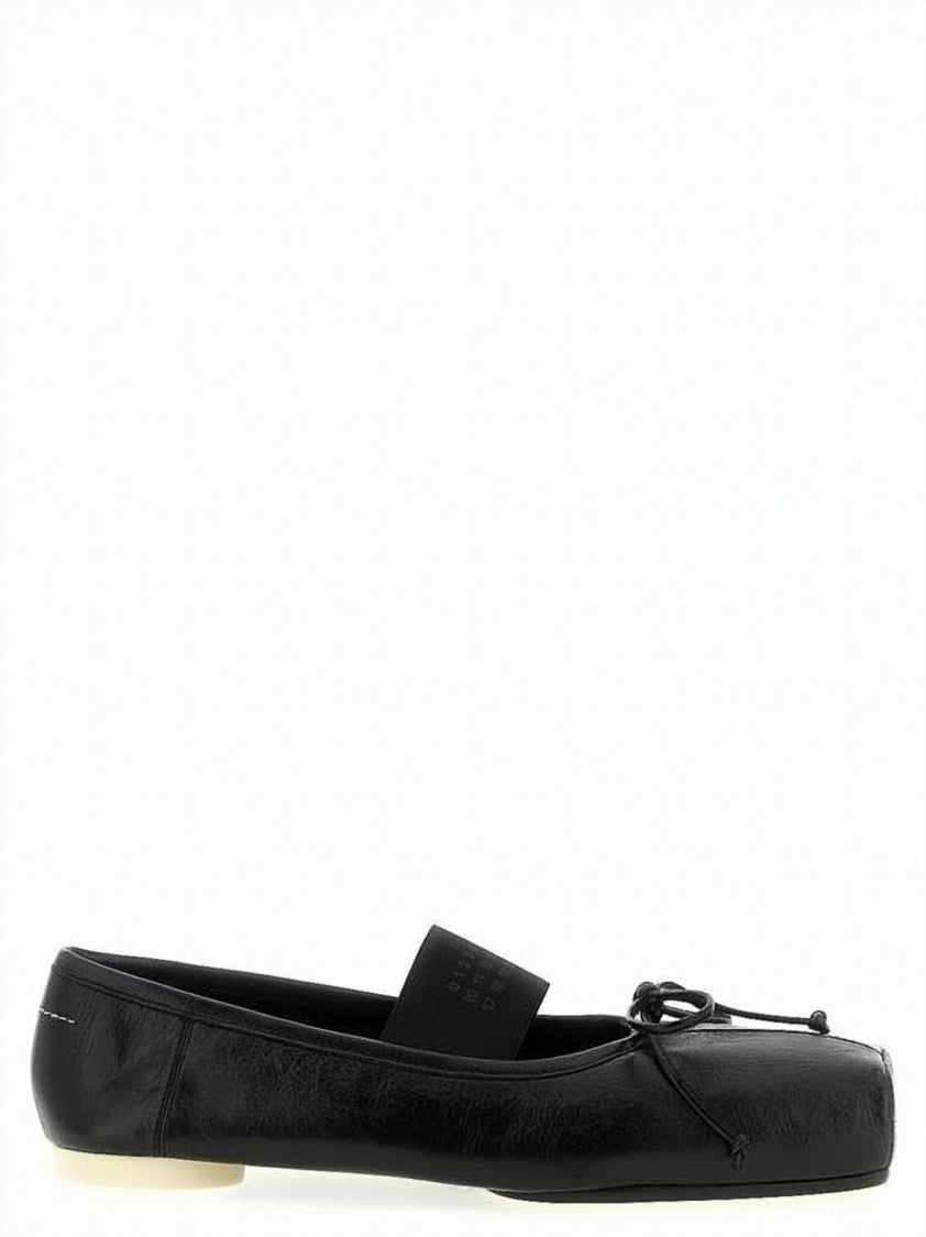 Mm6 By Maison Margiela Square Toe Calf Leather Ballet Flats