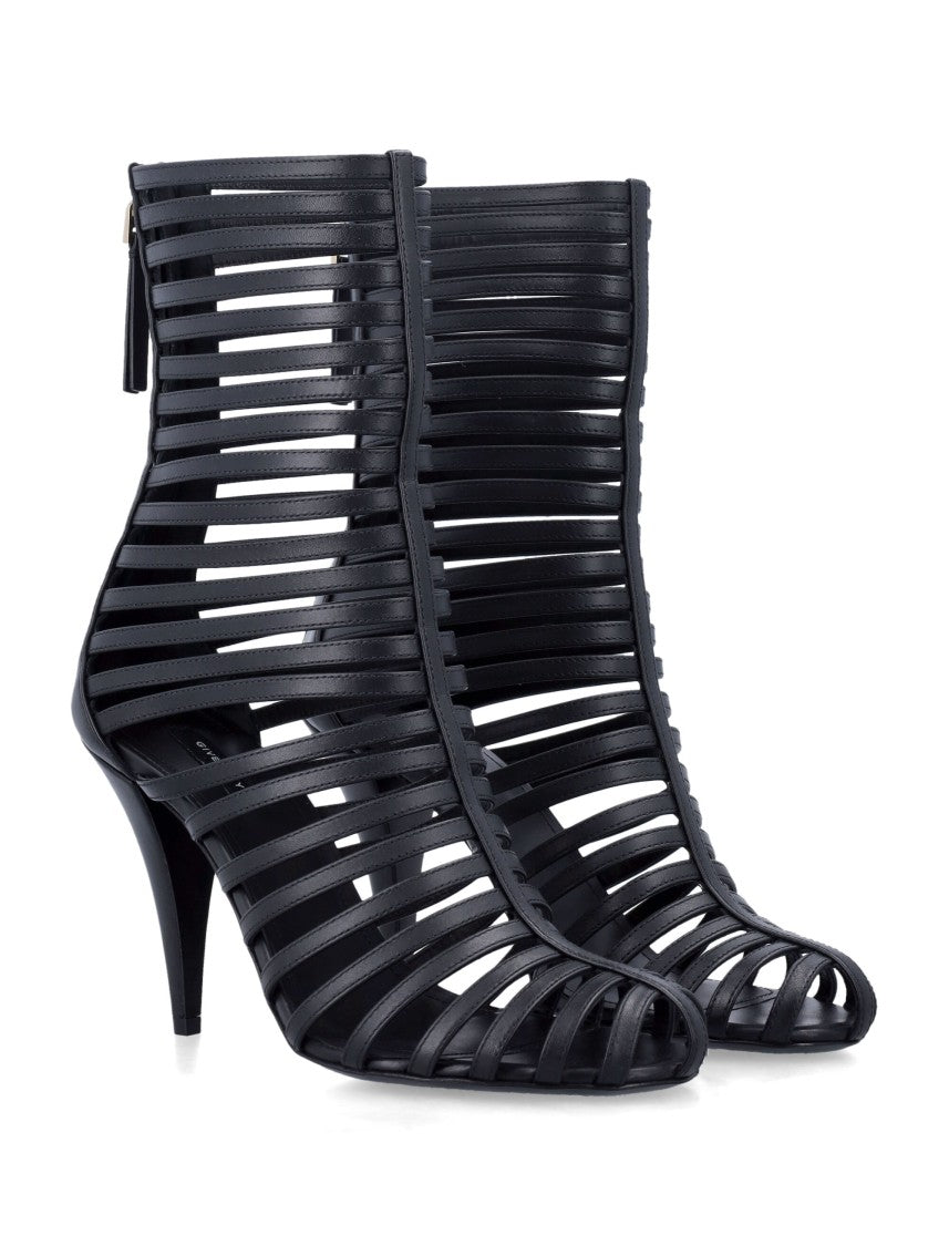 Givenchy Cage Leather Boots With Cut-Out Design