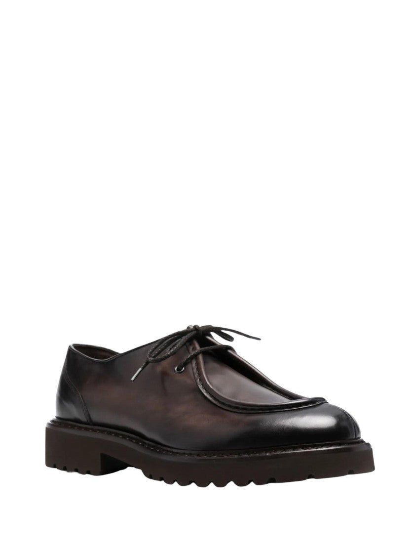 Doucal's Derby Parabout Polished Calf Leather Derby Shoes