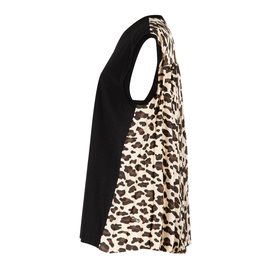 Sacai Leopard Print Cotton Jersey T-Shirt