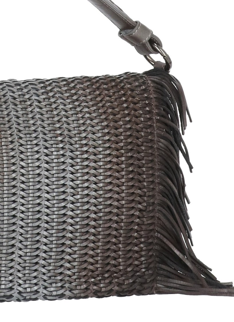 Reptile's House Gradient Brown Shoulder Bag With Braided Details