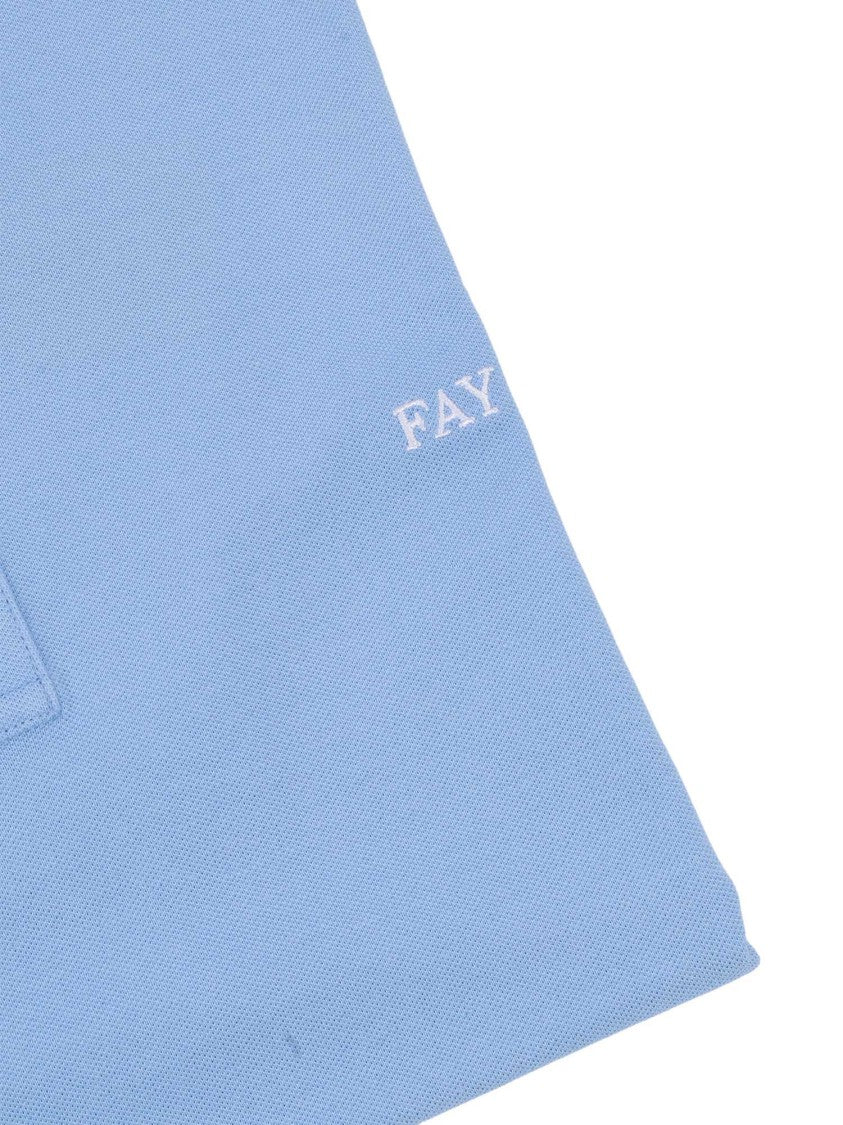Fay Piquet Double Collar Striped Polo Shirt
