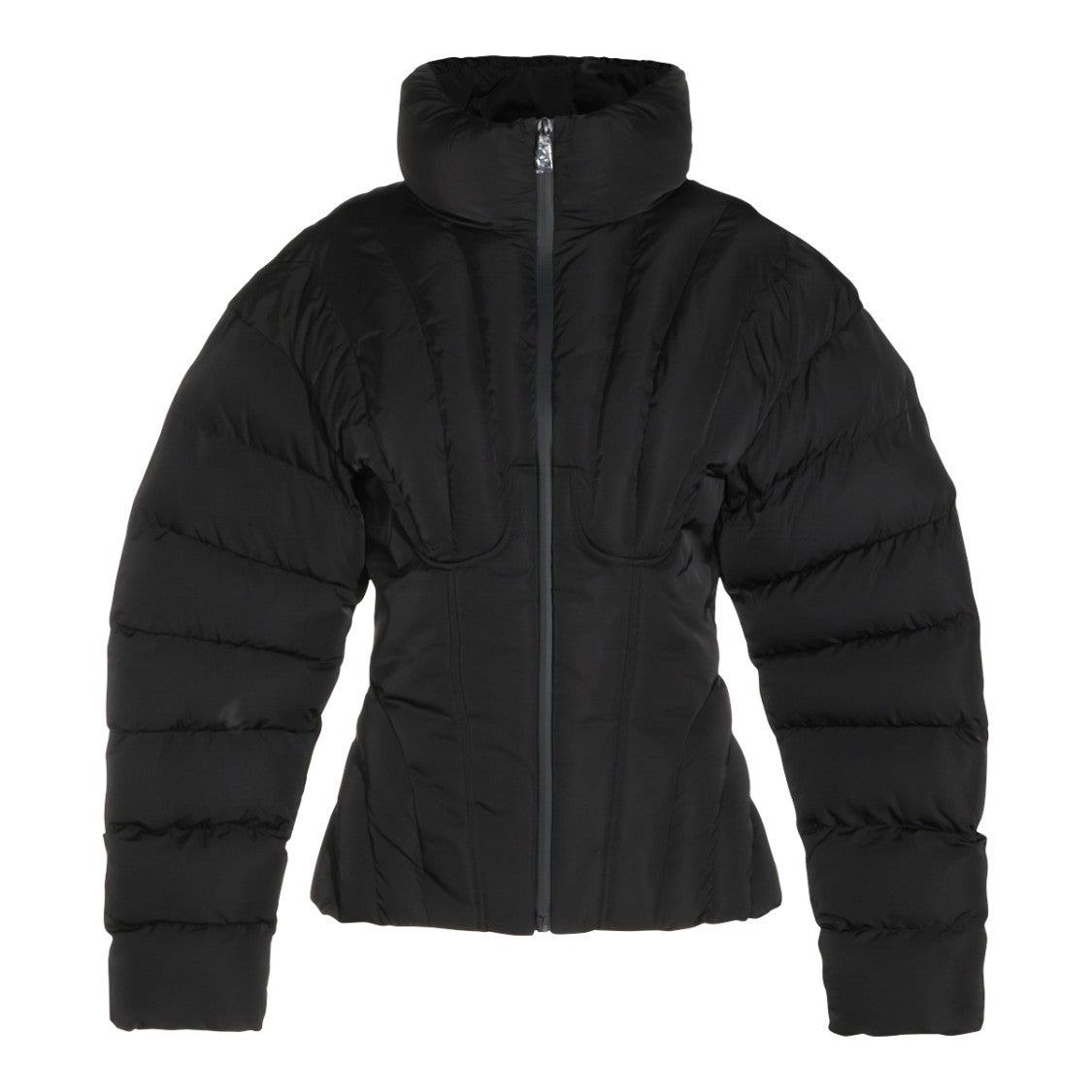 Elisabetta Franchi Quilted Slim-Fit Puffer Down Jacket With High Neck