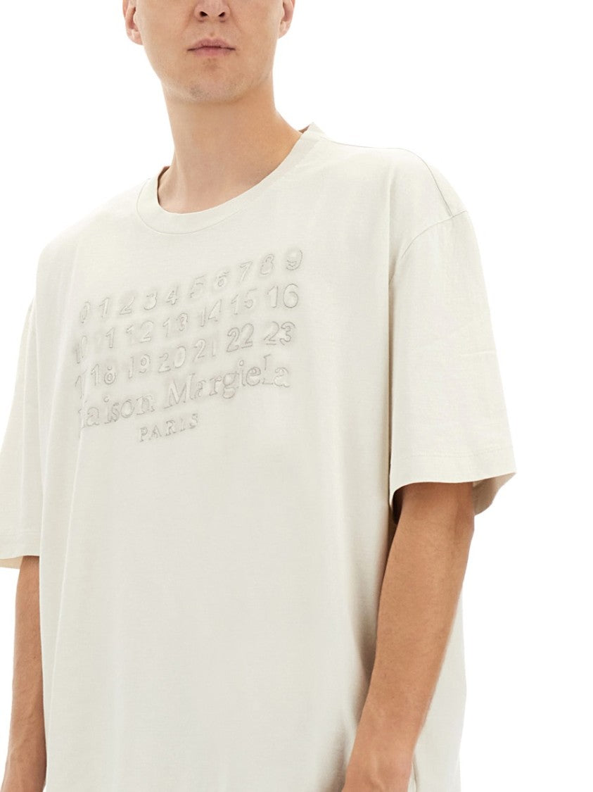 Maison Margiela Oversized T-Shirt With Embossed Logo Design