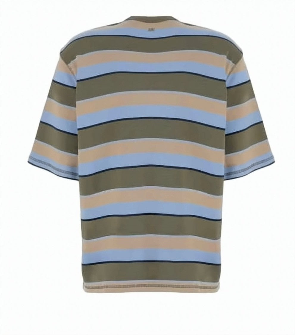 Ami Paris Horizontal Striped Relaxed Fit T-Shirt