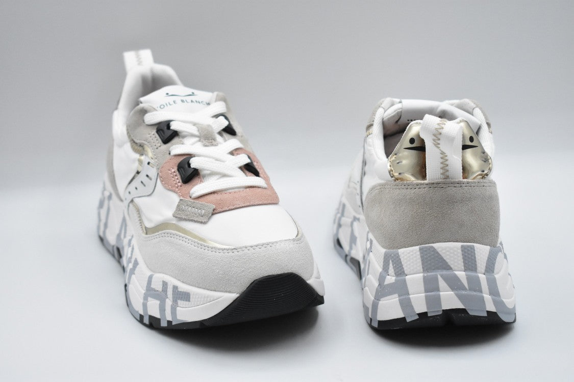 Voile Blanche Flat Shoes With Laced Closure And Chunky Sole