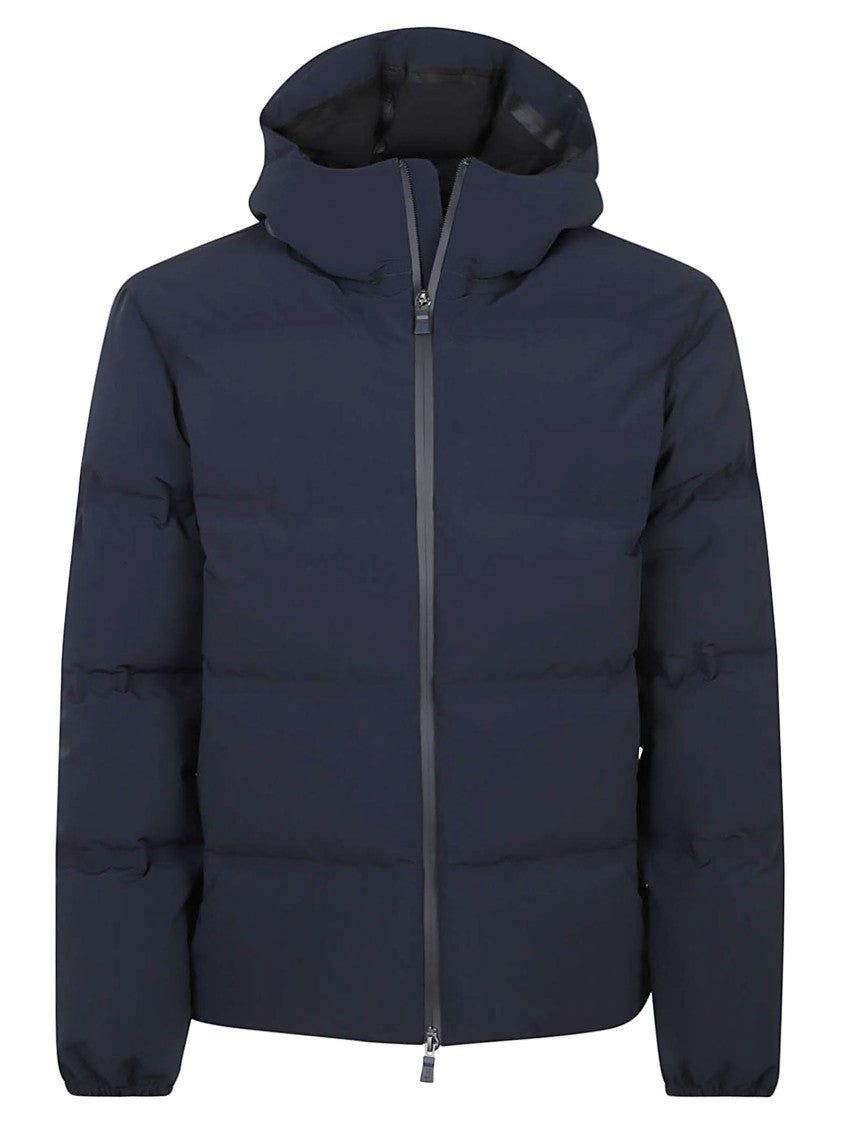 Herno Padded Quilted Down Jacket With High Collar And Hood