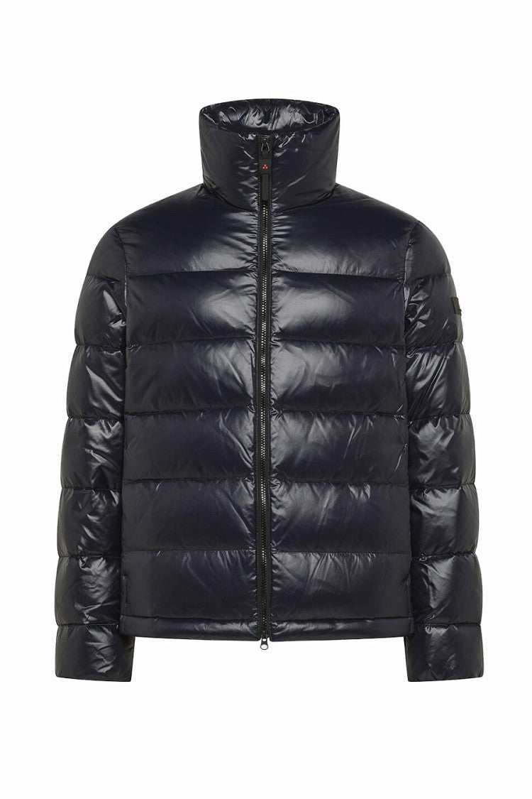 Peuterey Black Glossy Stand-Collar Down Puffer Jacket