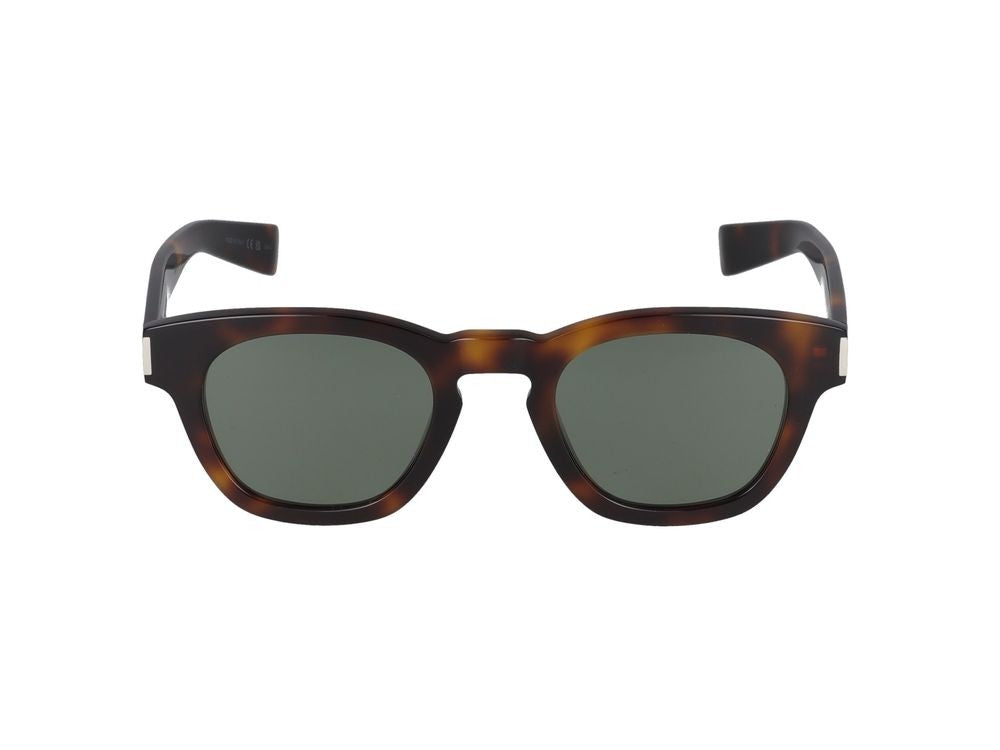 Saint Laurent Havana Square Tortoiseshell Frame Sunglasses
