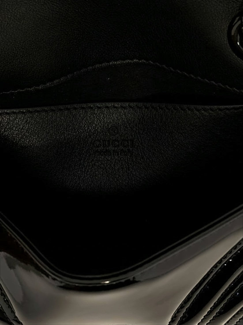 Gucci Chevron Quilted Patent Leather Crossbody Bag