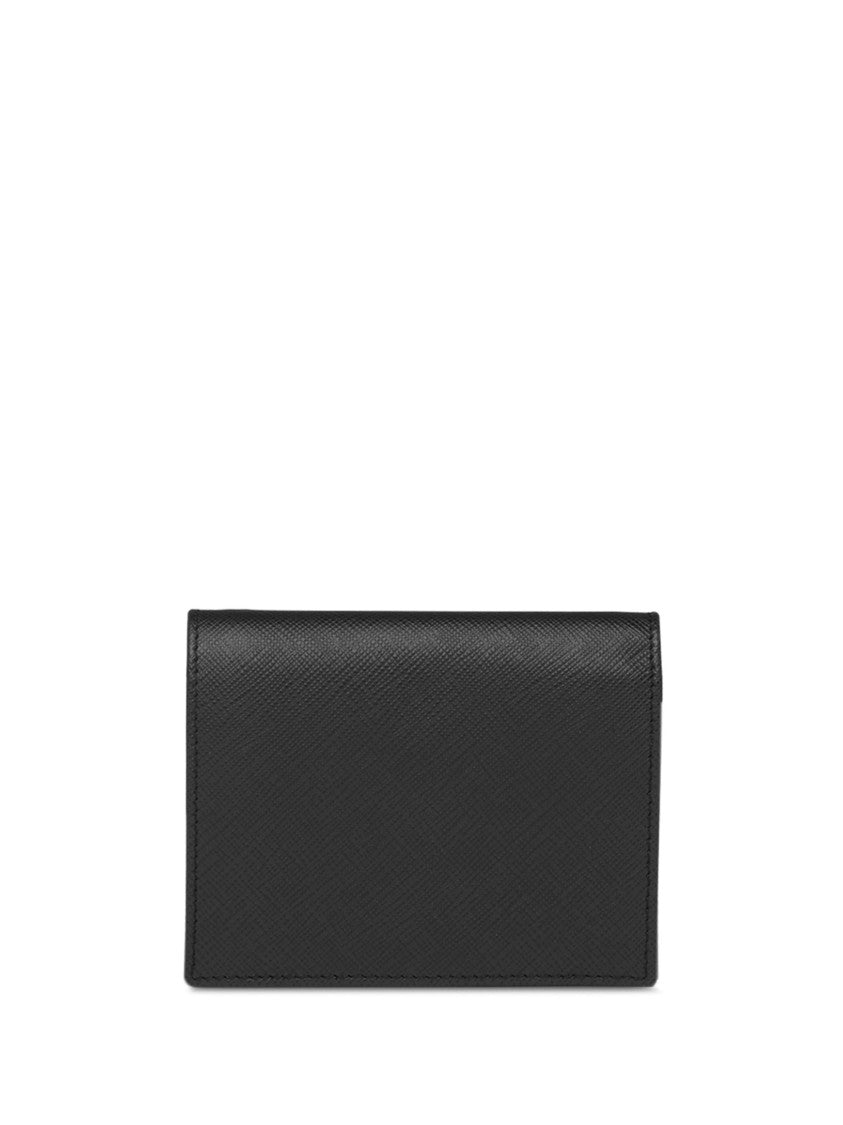 Prada Portafoglio Saffiano Leather Triangular Wallet